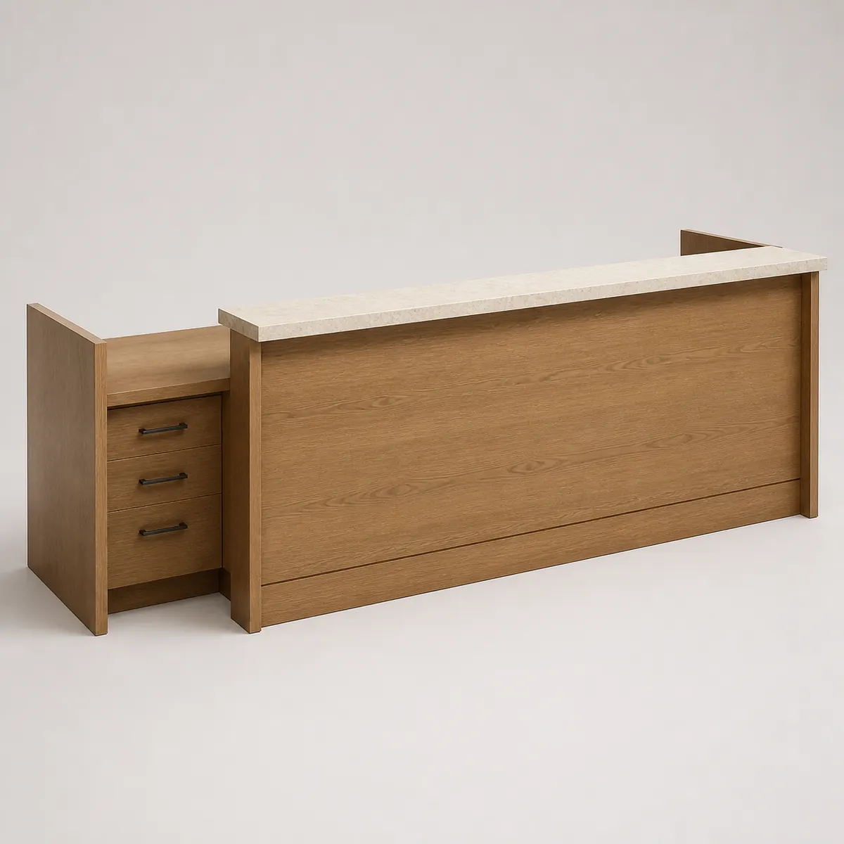 Plan-symbol reception desk, shown as a photorealistic visual reference
