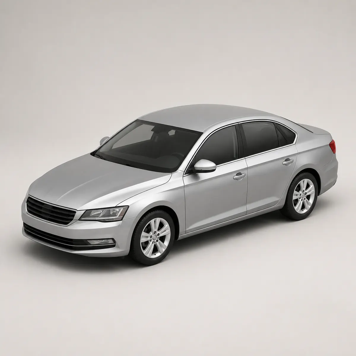 Plan-symbol saloon car, shown as a photorealistic visual reference
